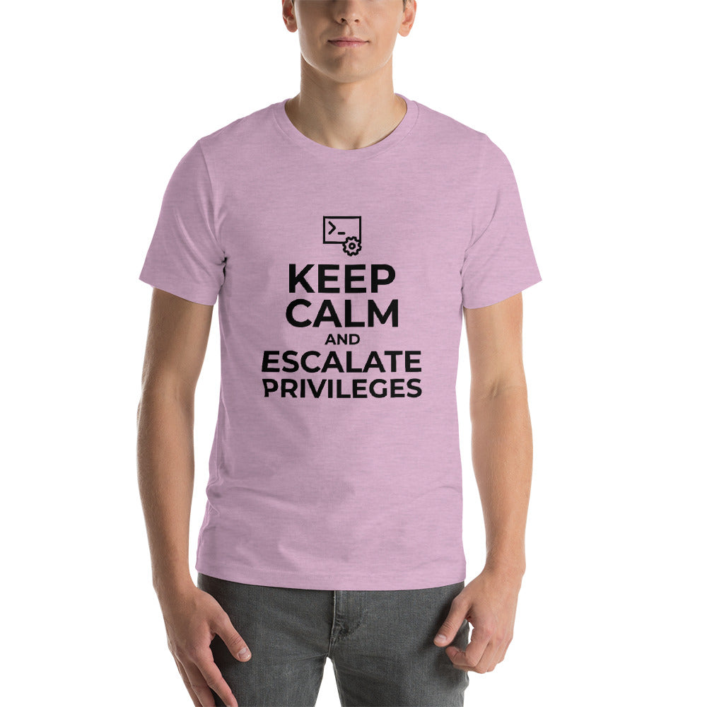 Keep calm and escalate privileges - Short-Sleeve Unisex T-Shirt by DarkByteGear