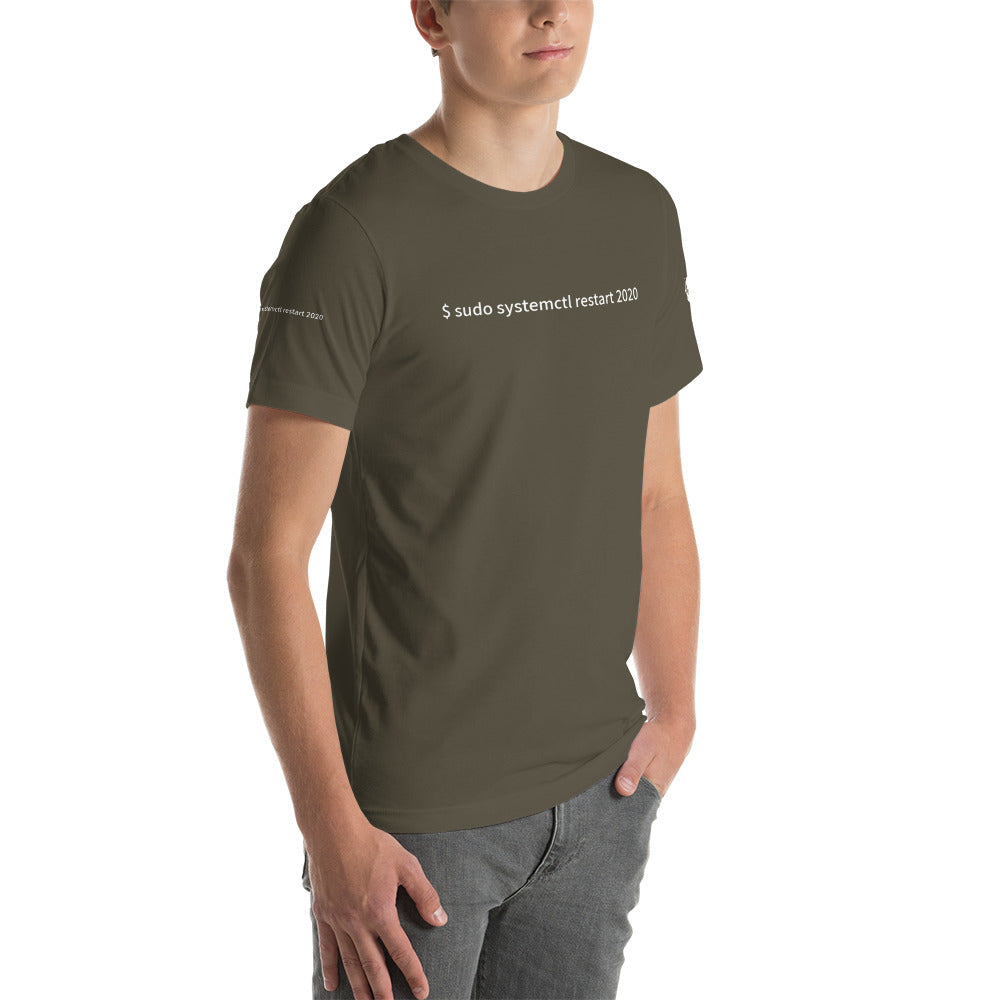 $ sudo systemctl restart 2020 - Short-Sleeve Unisex T-Shirt ( with all sides design) by DarkByteGear
