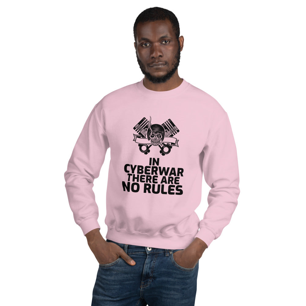 In cyberwar, there are no rules - Unisex Sweatshirt (black text) by DarkByteGear
