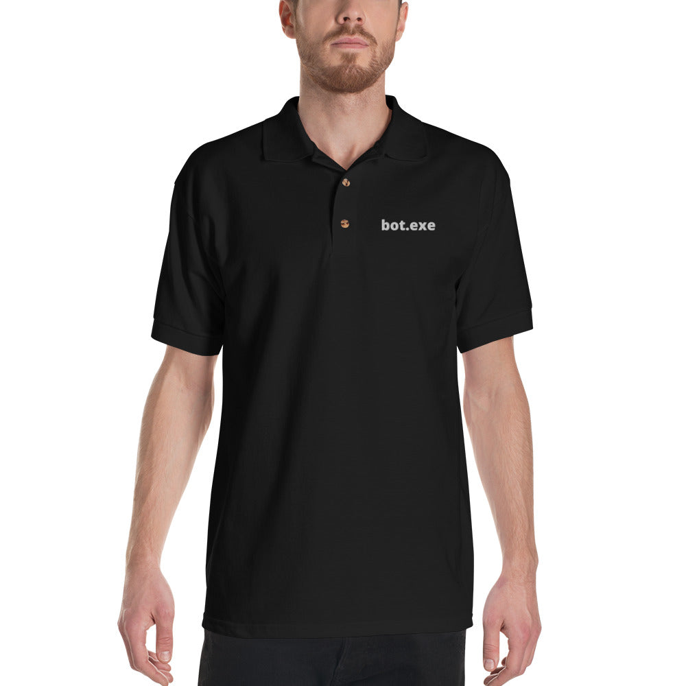 bot.exe - Embroidered Polo Shirt by DarkByteGear