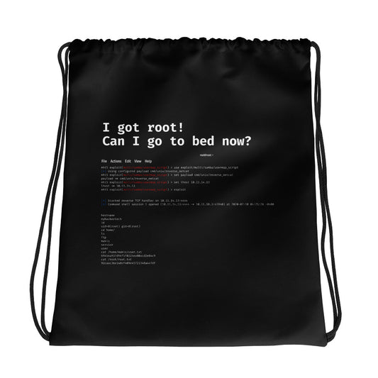 I got root! Can I go to bed now? - Drawstring bag by DarkByteGear