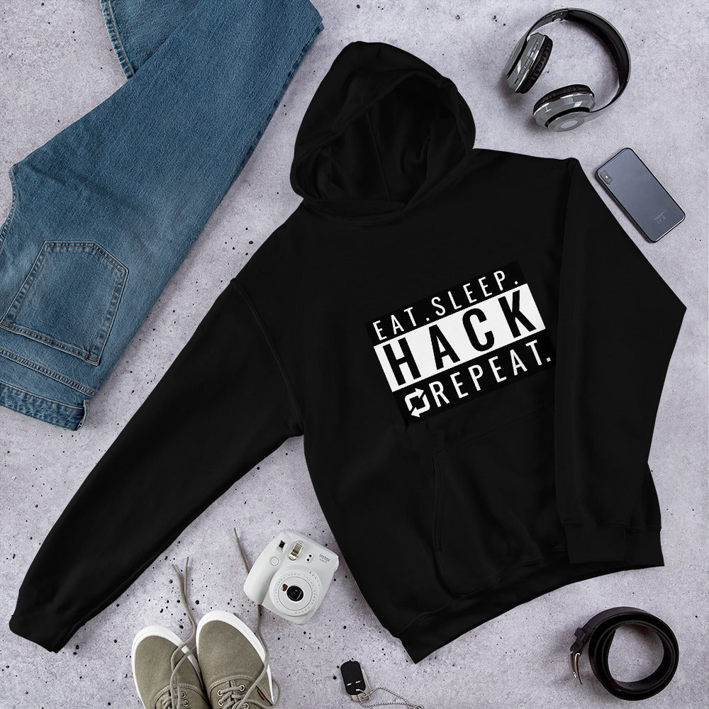 Eat Sleep Hack Repeat - Unisex Hoodie by DarkByteGear