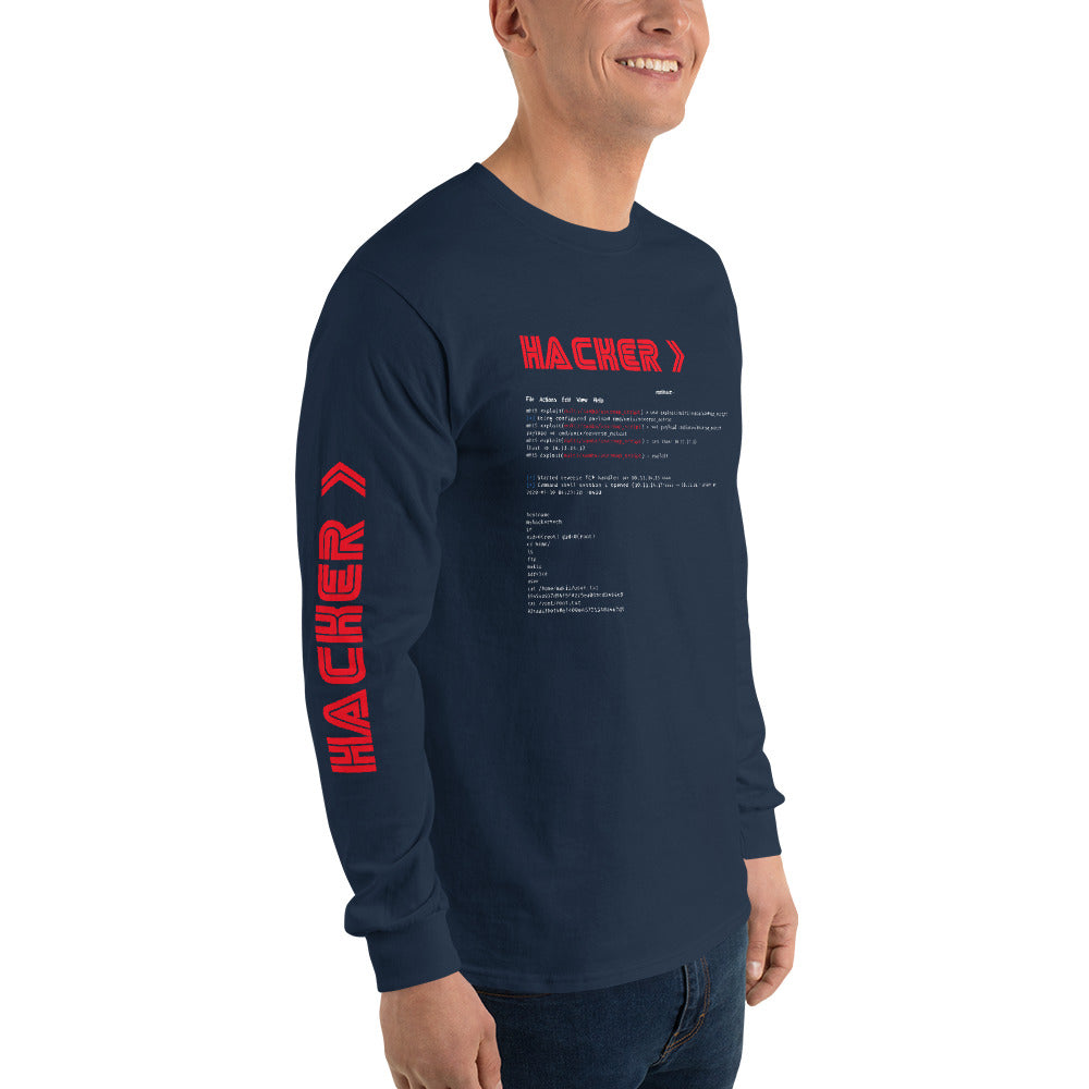 Hacker v3 - Men’s Long Sleeve Shirt by DarkByteGear