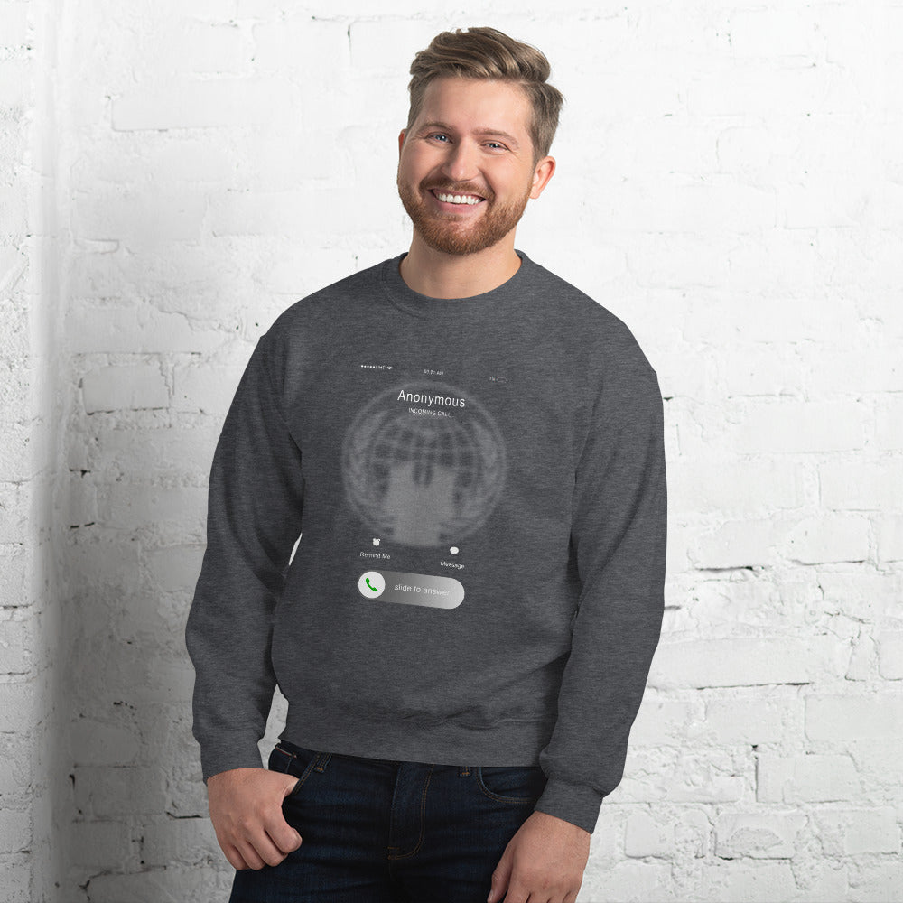 Anonymous incoming call - Unisex Sweatshirt by DarkByteGear