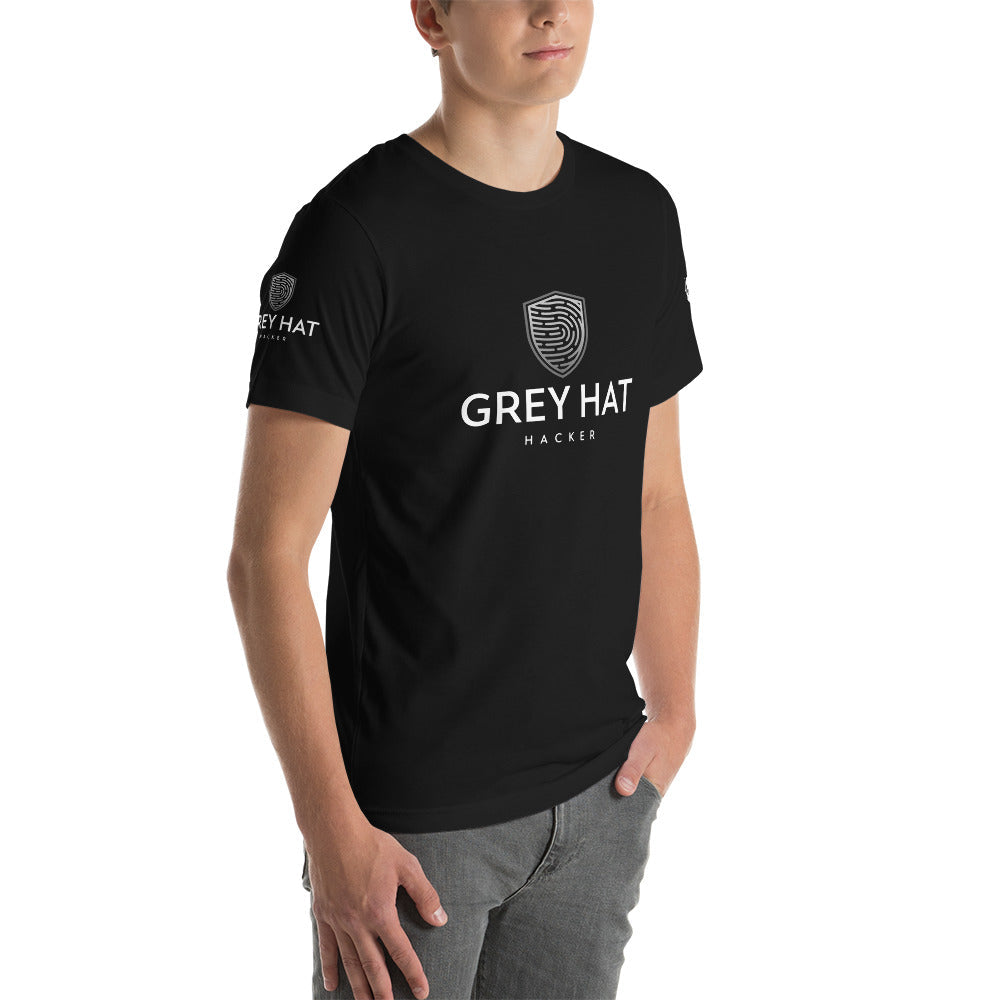 Grey Hat Hacker - Short-Sleeve Unisex T-Shirt by DarkByteGear
