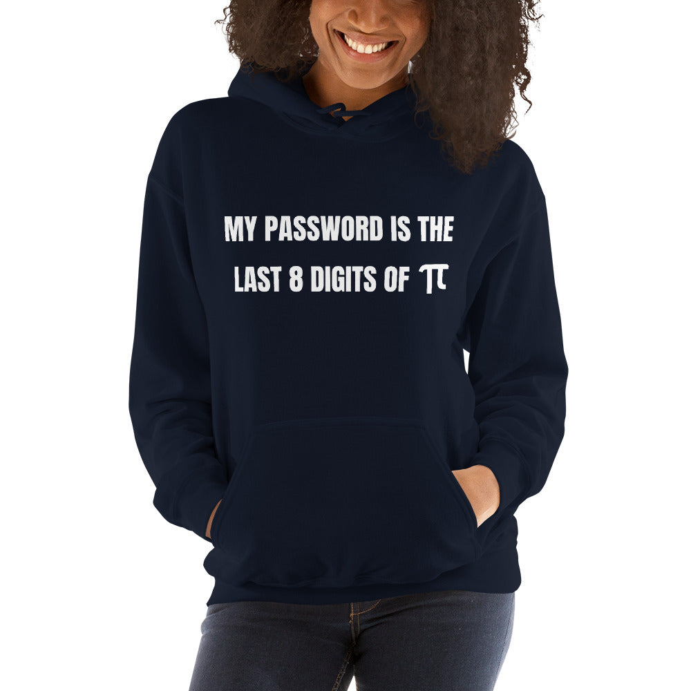 My password is the last 8 digits of π - Hooded Sweatshirt (white text) by DarkByteGear
