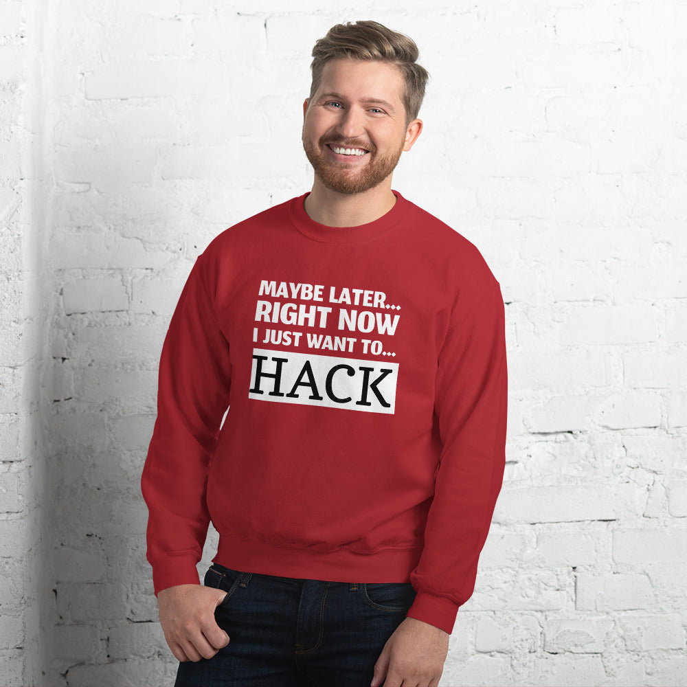 Maybe later... right now I just want to... hack - Unisex Sweatshirt by DarkByteGear