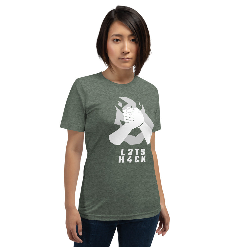 L3ts H4ck - Short-Sleeve Unisex T-Shirt (white text) by DarkByteGear