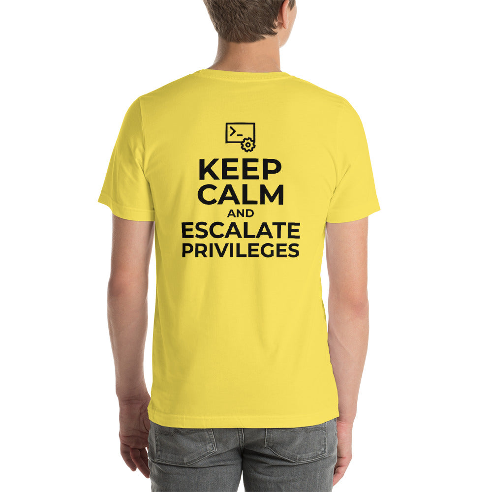 Keep calm and escalate privileges - Short-Sleeve Unisex T-Shirt by DarkByteGear