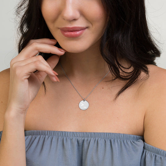 CLI - Engraved Silver Disc Necklace by DarkByteGear