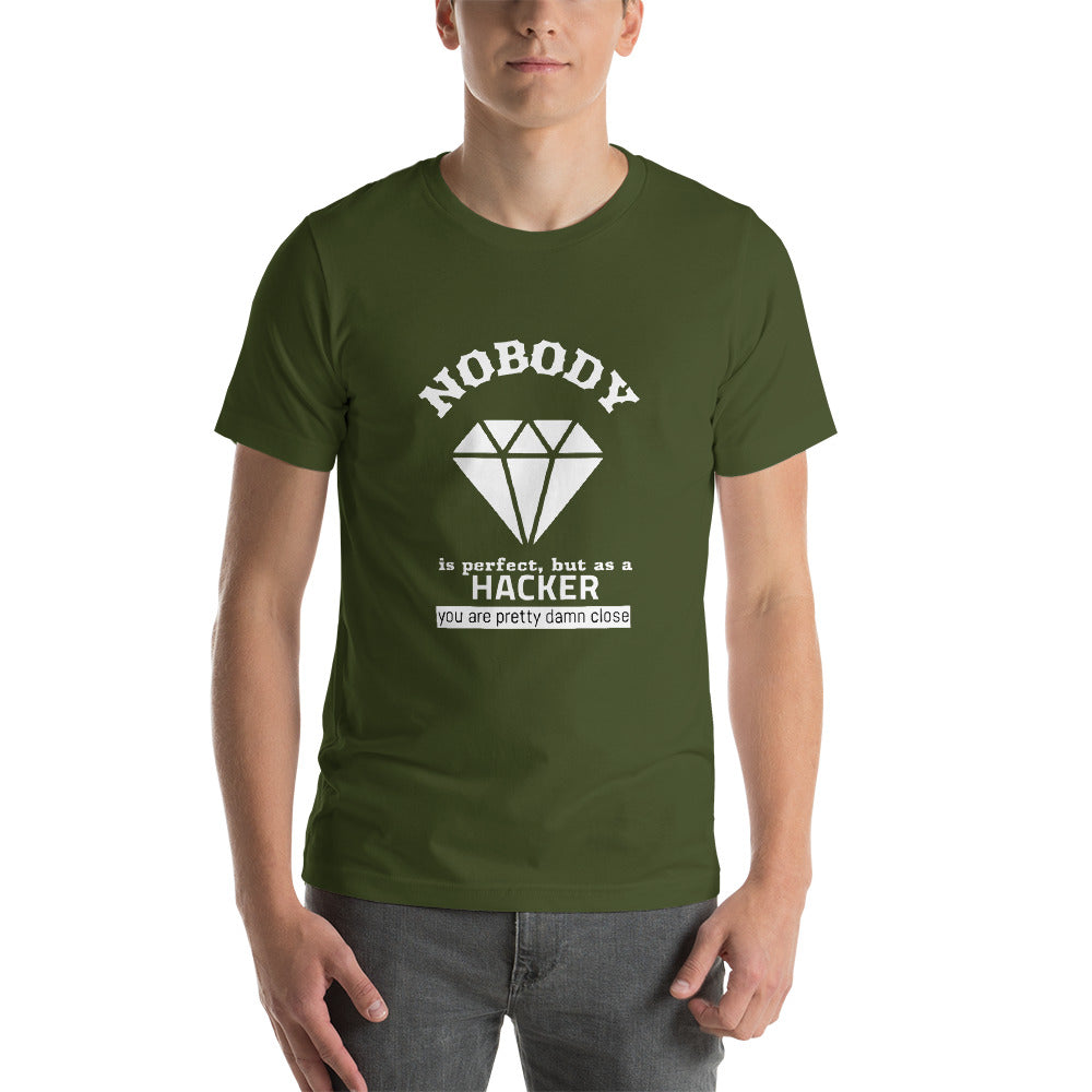 Nobody is perfect but as a hacker you are pretty damn close - Short-Sleeve Unisex T-Shirt by DarkByteGear