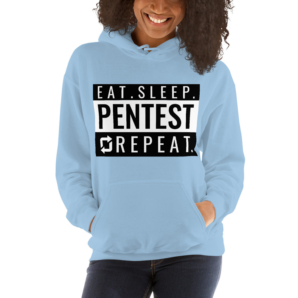 Eat sleep pentest repeat - Unisex Hoodie (white) by DarkByteGear