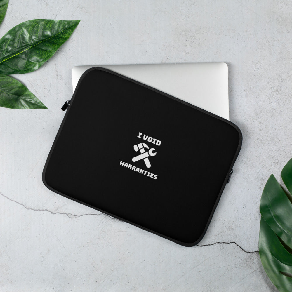 I void warranties - Laptop Sleeve (black) by DarkByteGear