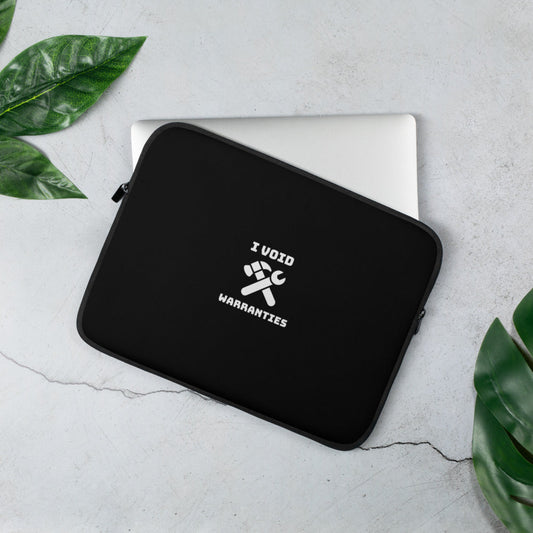 I void warranties - Laptop Sleeve (black) by DarkByteGear