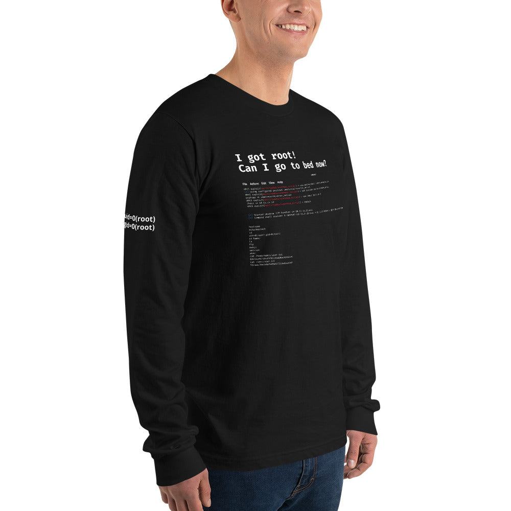 I got root! Can I go to bed now? - Long sleeve t-shirt by DarkByteGear