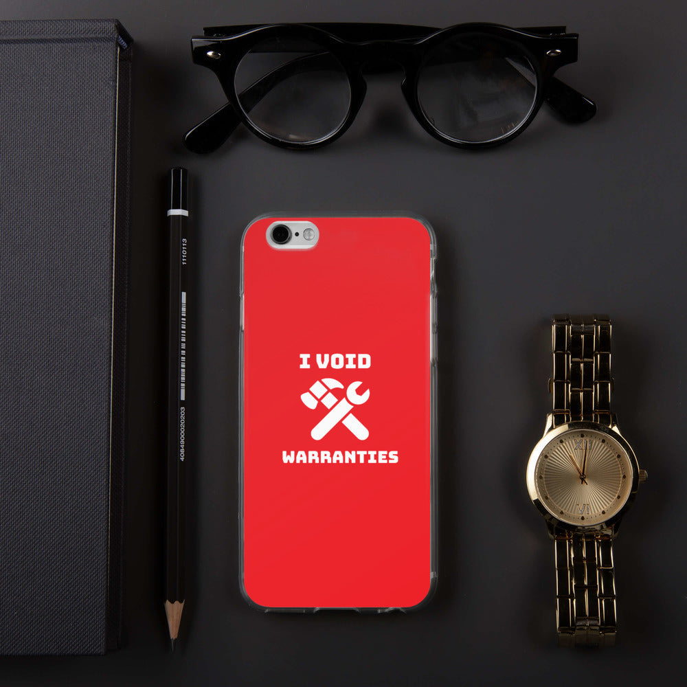 I void warranties - iPhone Case (red) by DarkByteGear
