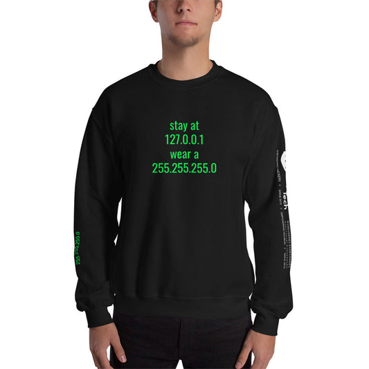 stay at at home, wear a mask - Unisex Sweatshirt (with all sides designs) by DarkByteGear