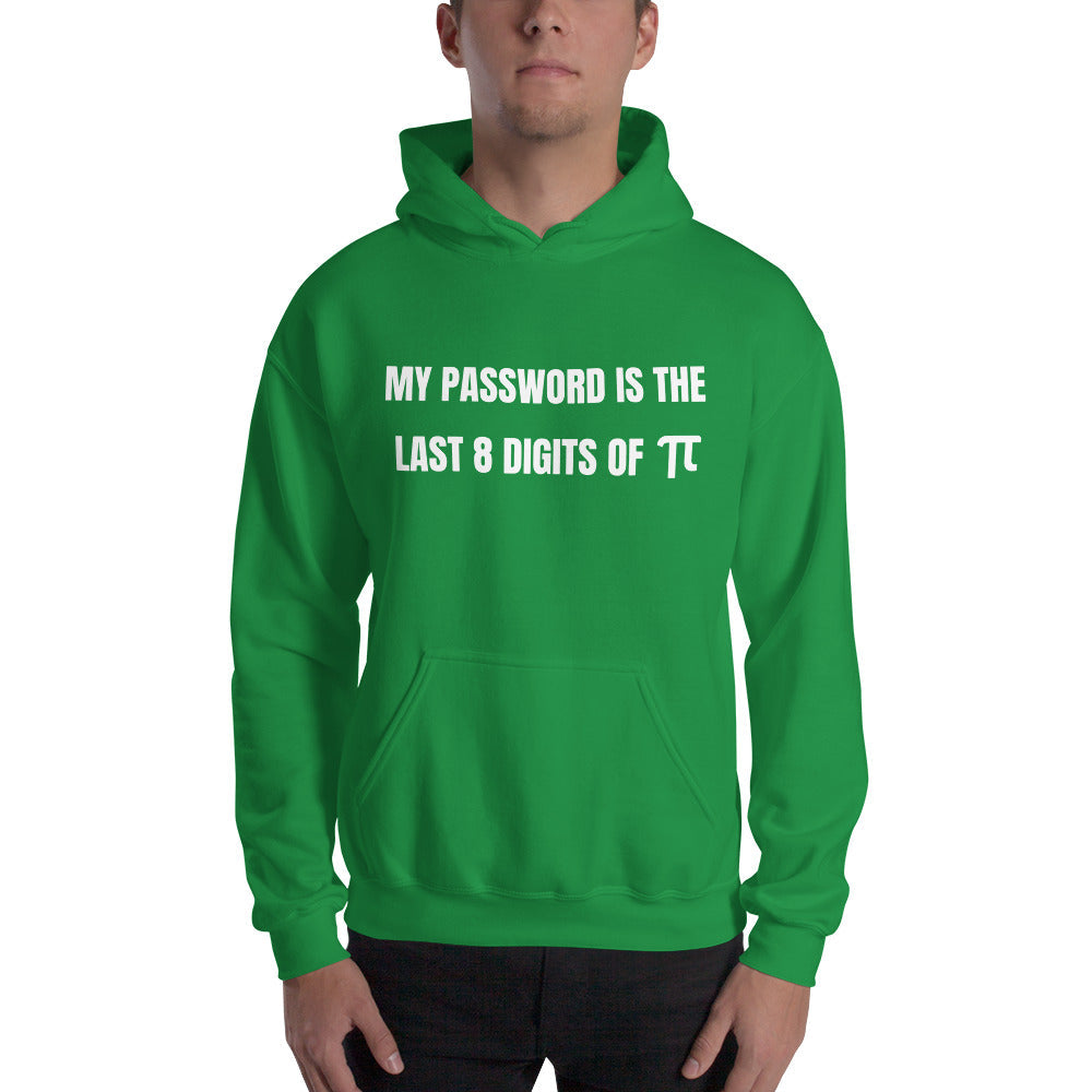 My password is the last 8 digits of π - Hooded Sweatshirt (white text) by DarkByteGear