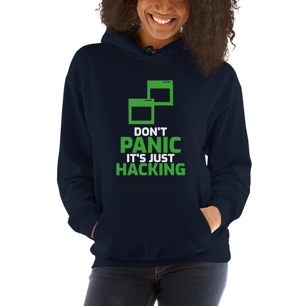 Don't panic it's just hacking - Unisex Hoodie by DarkByteGear