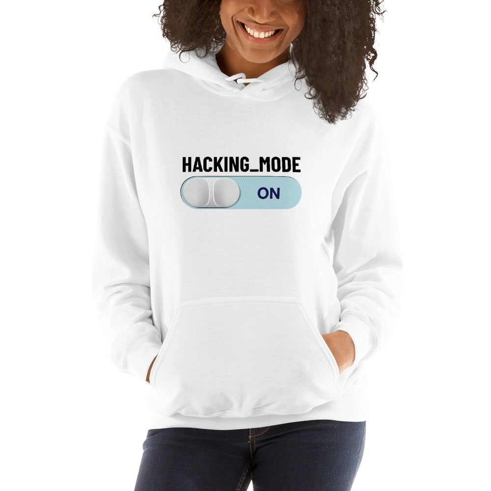 Hacking mode ON - Unisex Hoodie (black text) by DarkByteGear