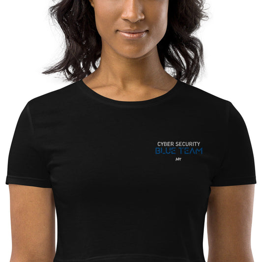 Cybersecurity Blue Team v4 - Organic Crop Top (embroidery) by DarkByteGear