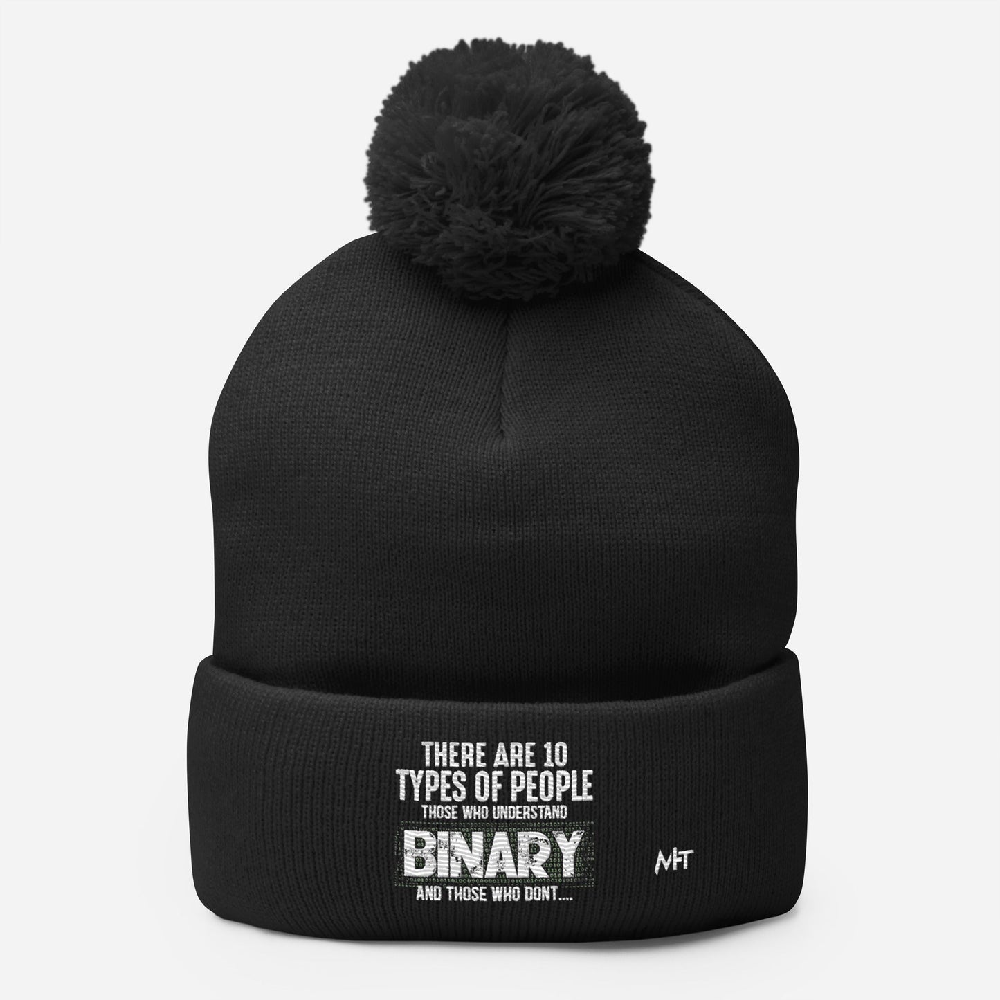 There are 10 types of people - Pom-Pom Beanie by DarkByteGear