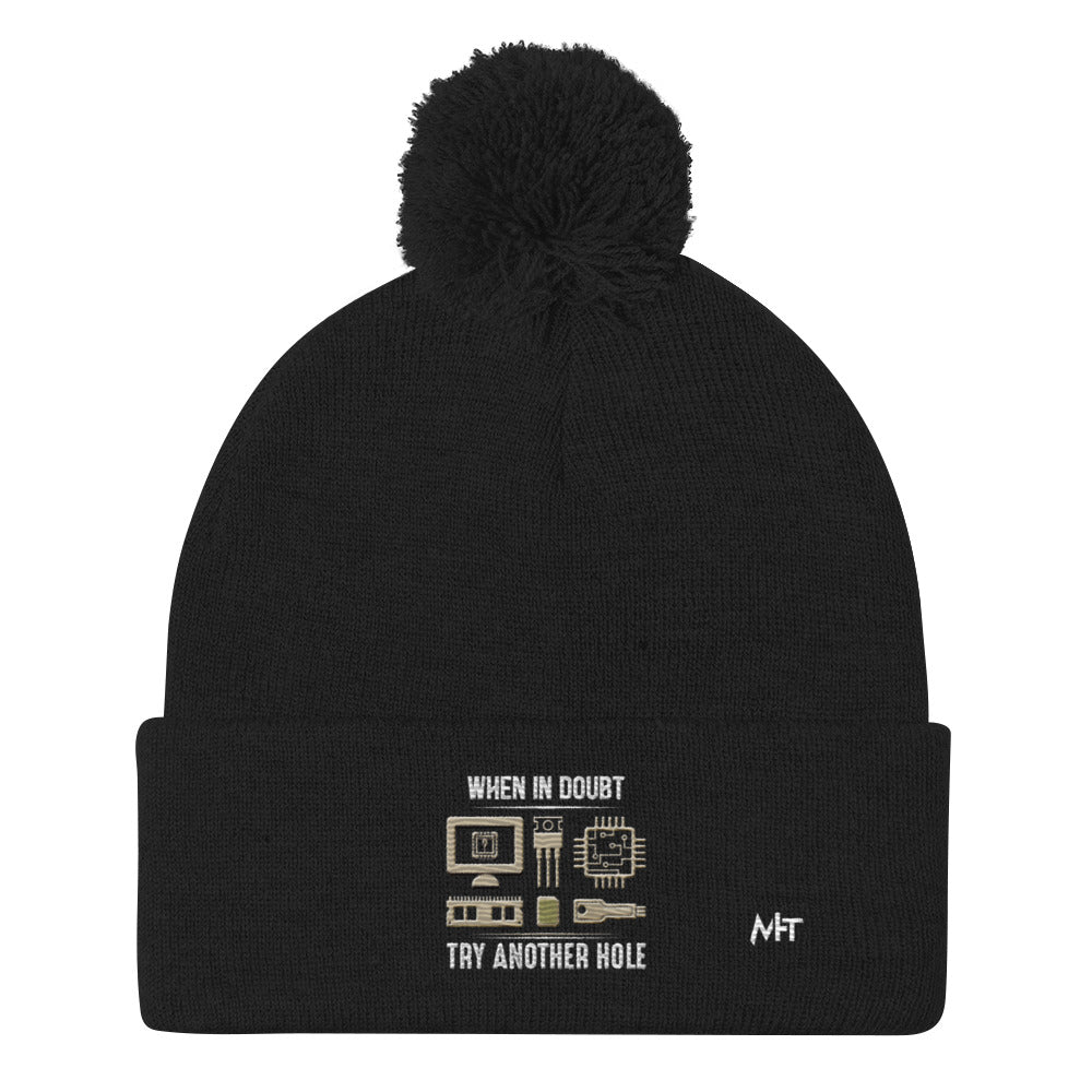 When in doubt, Try another hole V1 - Pom-Pom Beanie by DarkByteGear