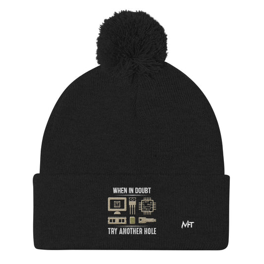 When in doubt, Try another hole V1 - Pom-Pom Beanie by DarkByteGear