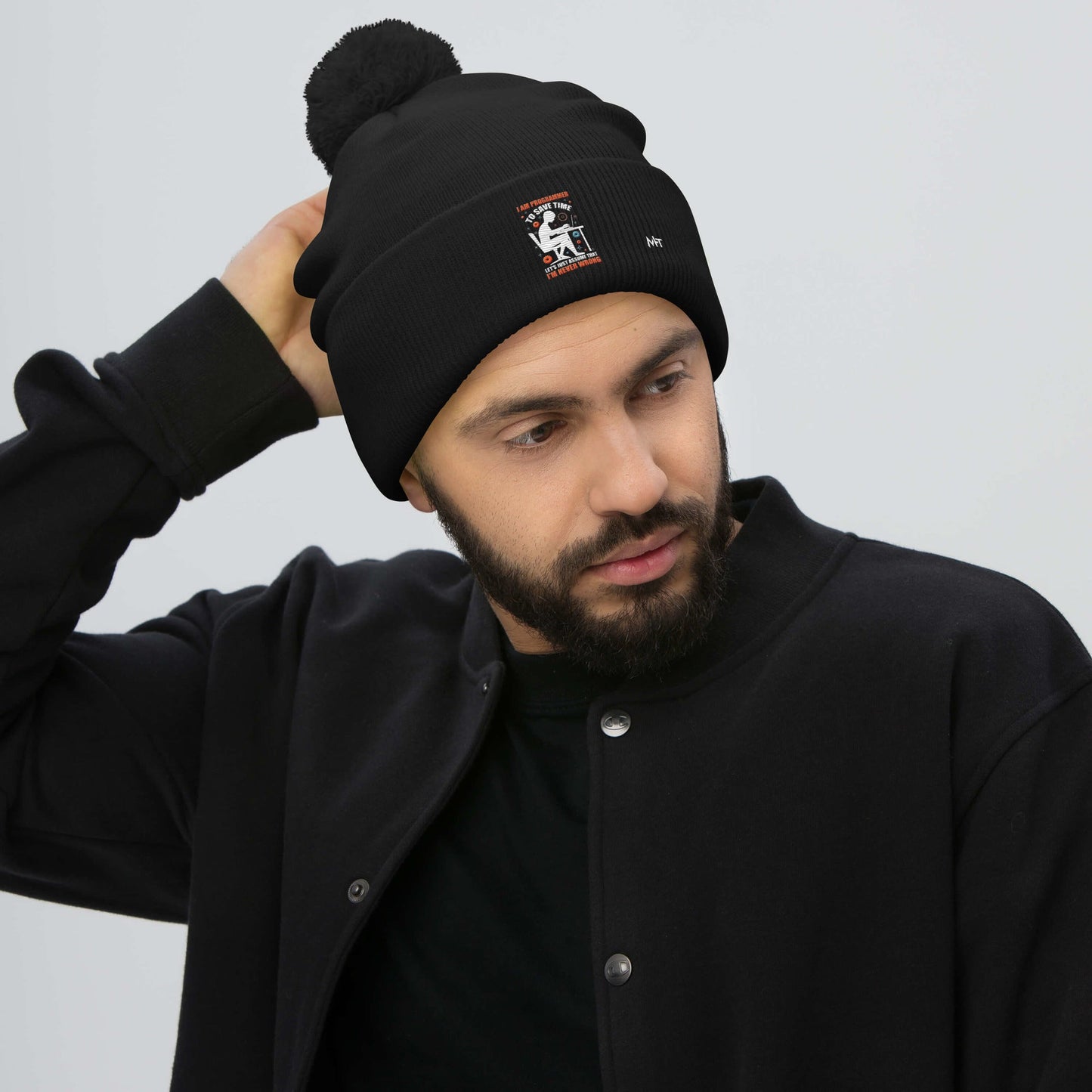 I am Programmer, to Save time, let's just Assume; I am never Wrong - Pom-Pom Beanie by DarkByteGear