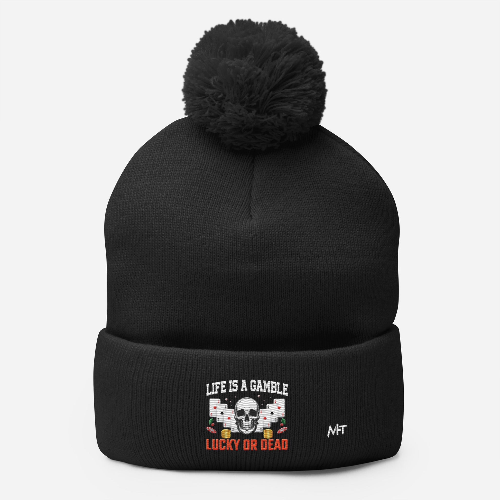 Life is a Gamble; Lucky or Dead - Pom-Pom Beanie by DarkByteGear