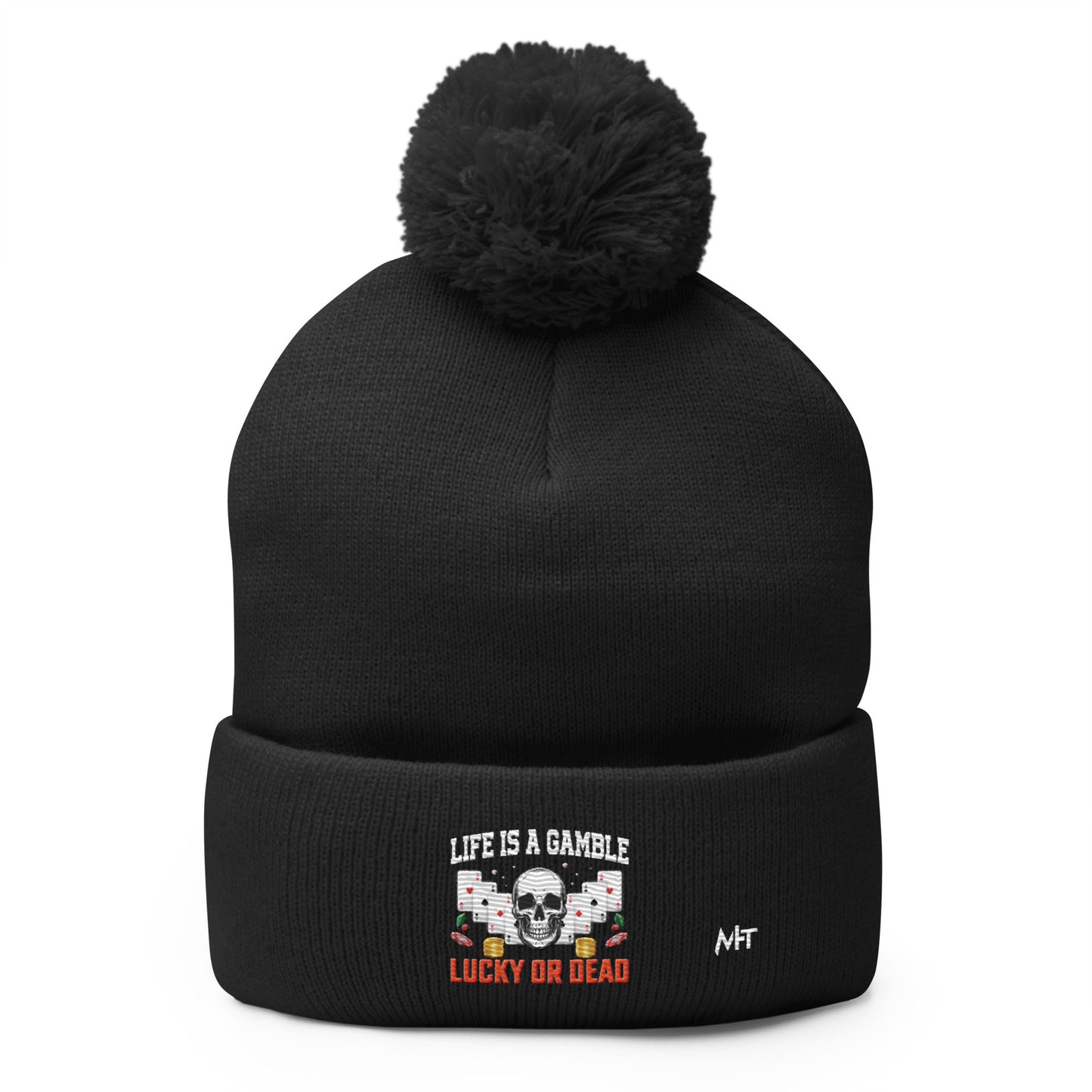 Life is a Gamble; Lucky or Dead - Pom-Pom Beanie by DarkByteGear