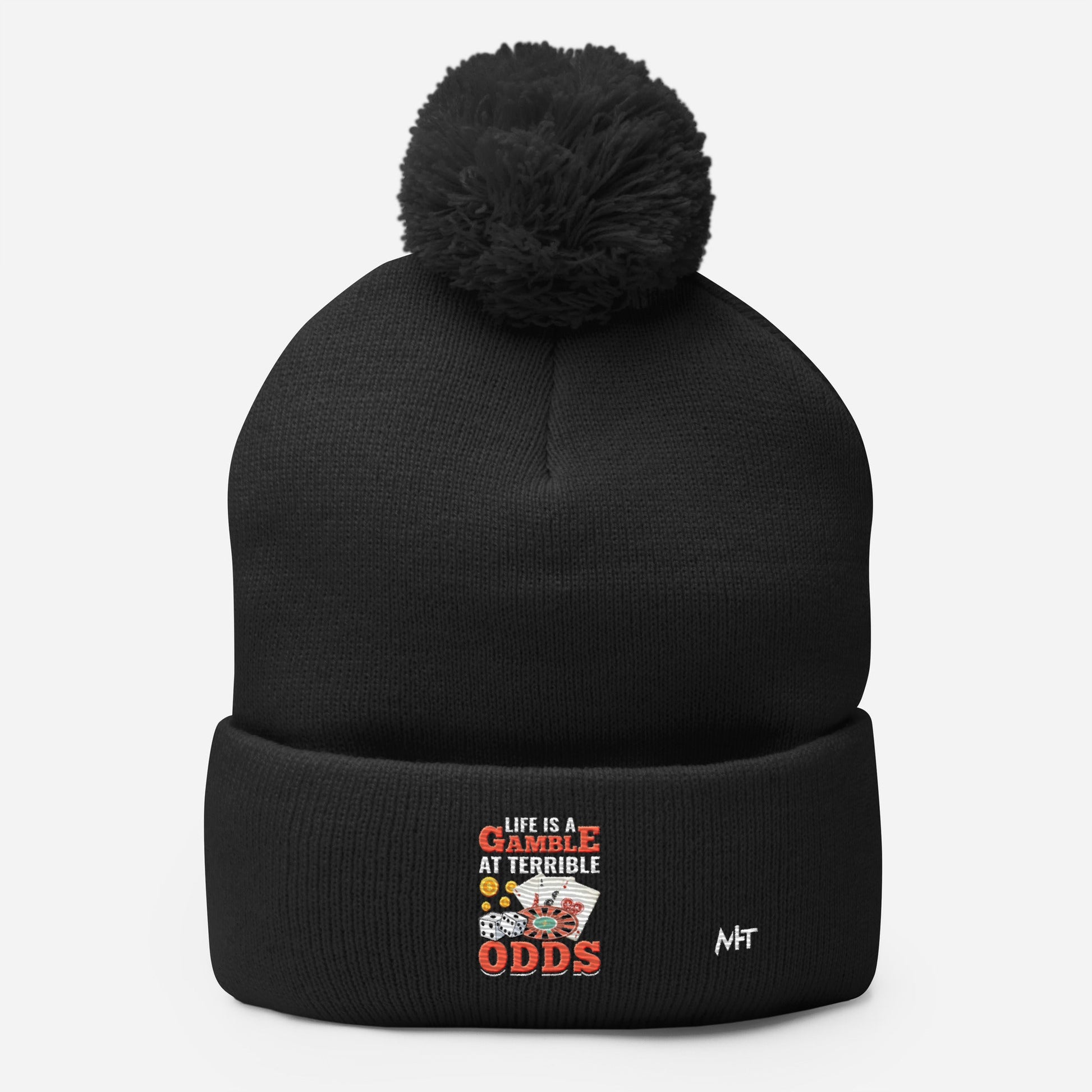 Life is a Gamble at terrible Odds - Pom-Pom Beanie by DarkByteGear