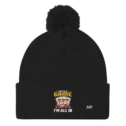 Life is a Game: I'm all in - Pom-Pom Beanie by DarkByteGear
