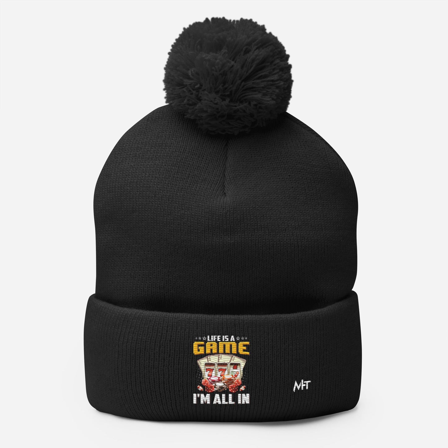 Life is a Game: I'm all in - Pom-Pom Beanie by DarkByteGear