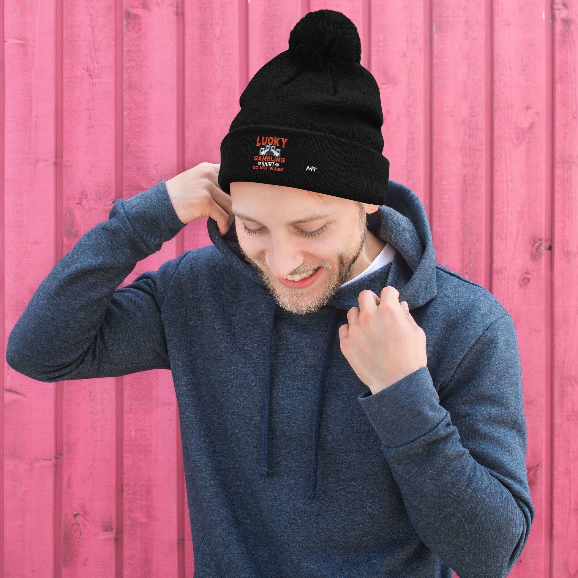 Lucky Gambling Shirt: Do Not Wash - Pom-Pom Beanie by DarkByteGear