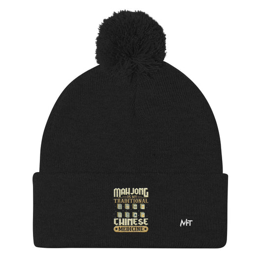 Mahjong is my Traditional Chinese Medicine - Pom-Pom Beanie by DarkByteGear
