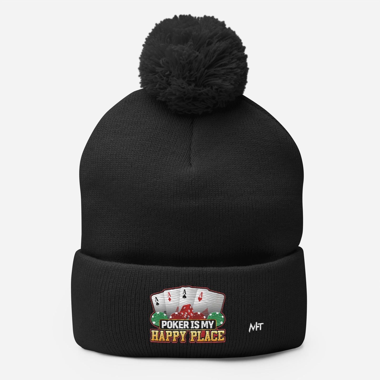 Poker Dad is like a Normal Dad but much Cooler - Pom-Pom Beanie by DarkByteGear