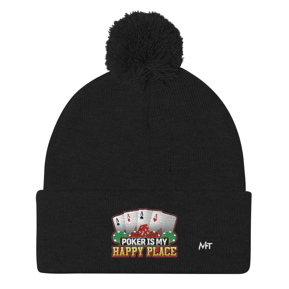 Poker Dad is like a Normal Dad but much Cooler - Pom-Pom Beanie by DarkByteGear