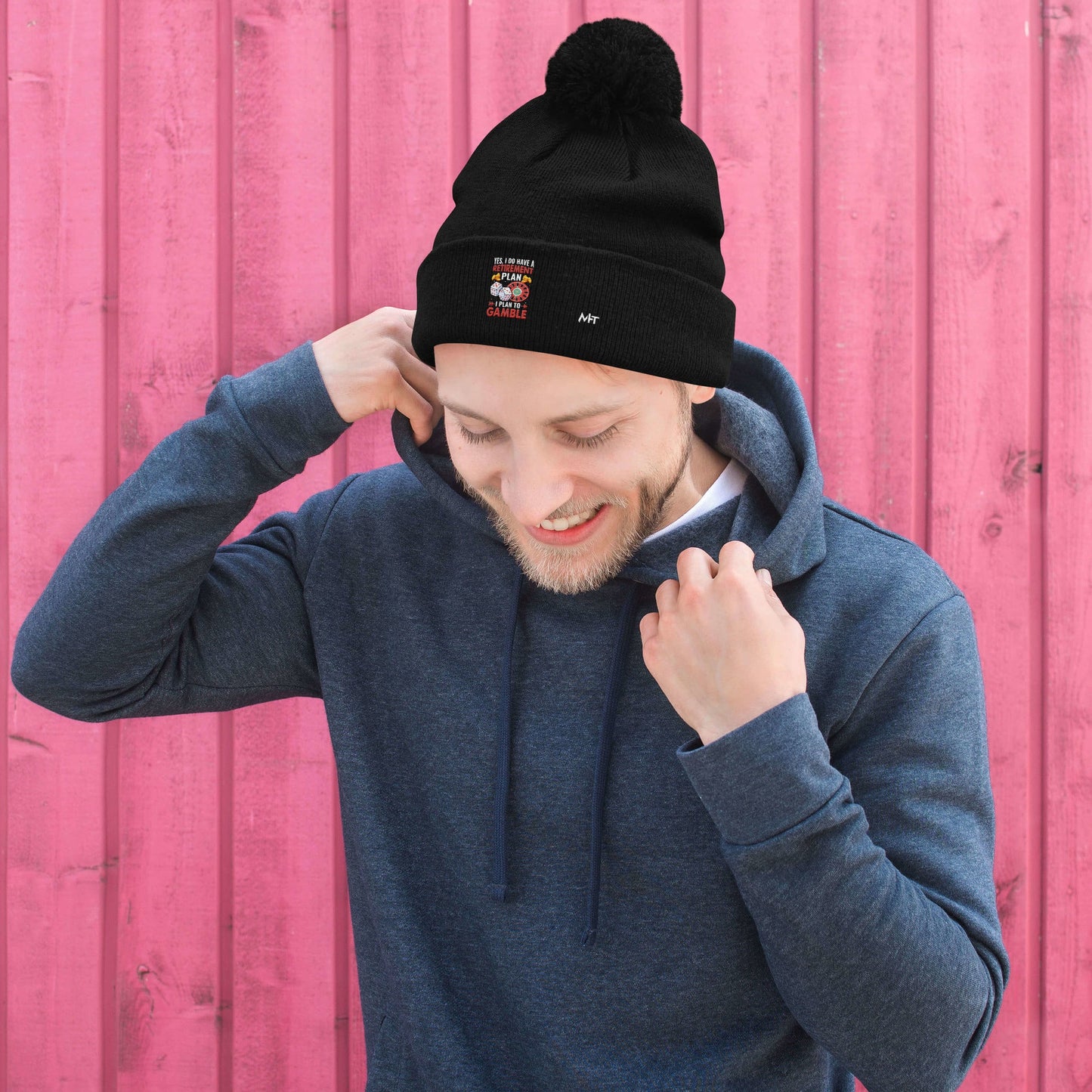 I Have a Retirement Plan; I Plan to Gamble - Pom-Pom Beanie by DarkByteGear