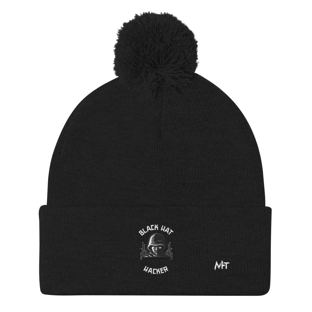 Black Hat Hacker - Pom-Pom Beanie by DarkByteGear