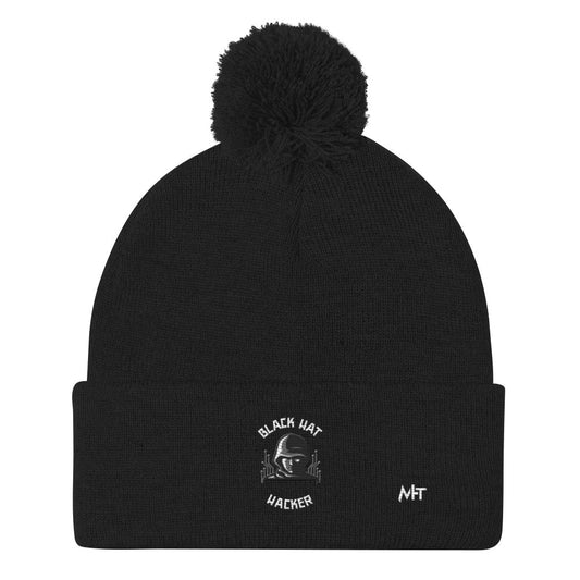 Black Hat Hacker - Pom-Pom Beanie by DarkByteGear