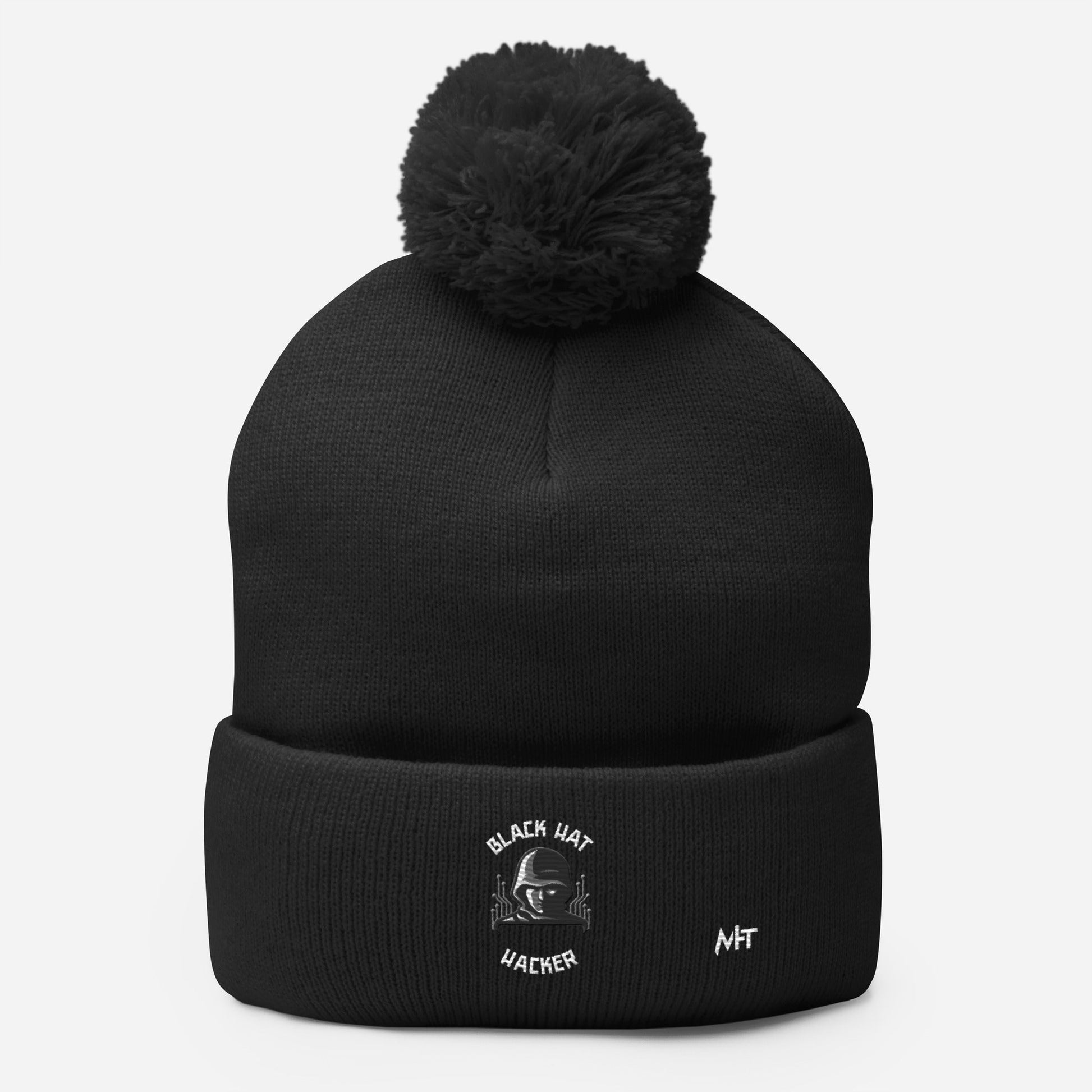 Black Hat Hacker - Pom-Pom Beanie by DarkByteGear
