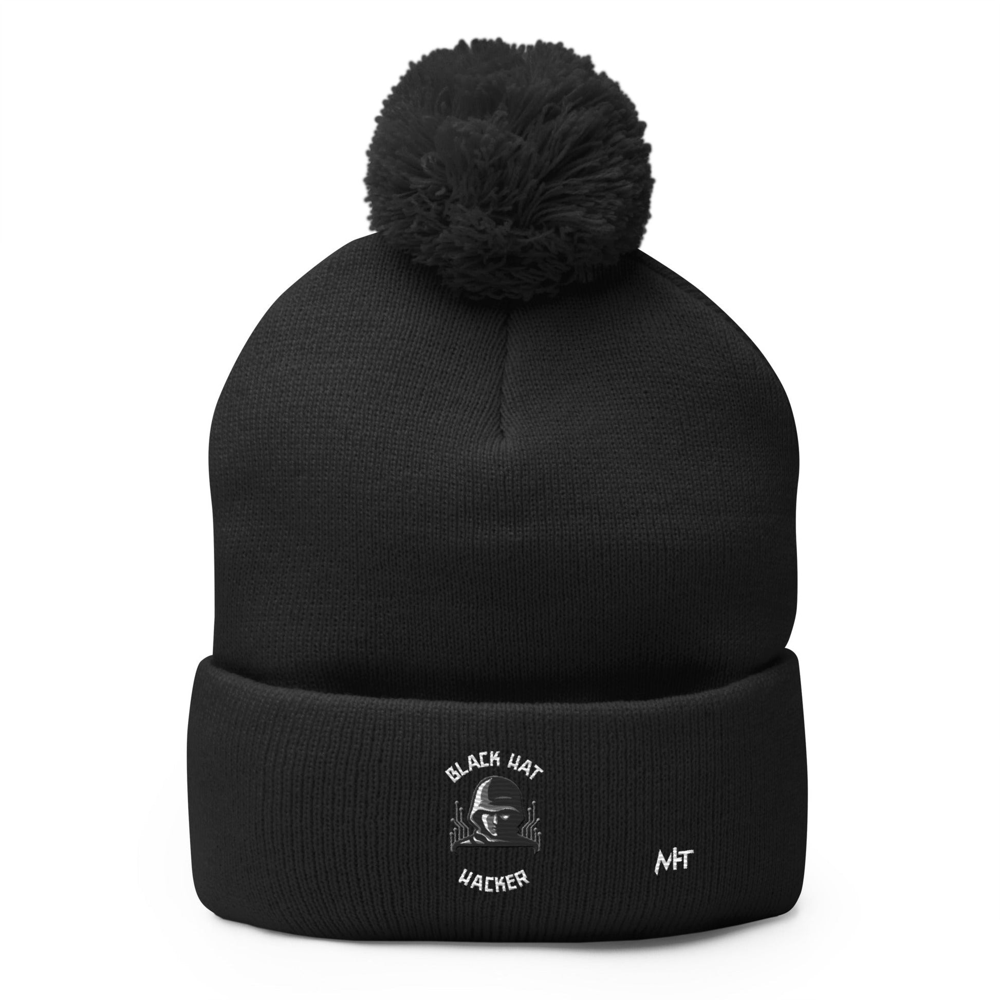 Black Hat Hacker - Pom-Pom Beanie by DarkByteGear