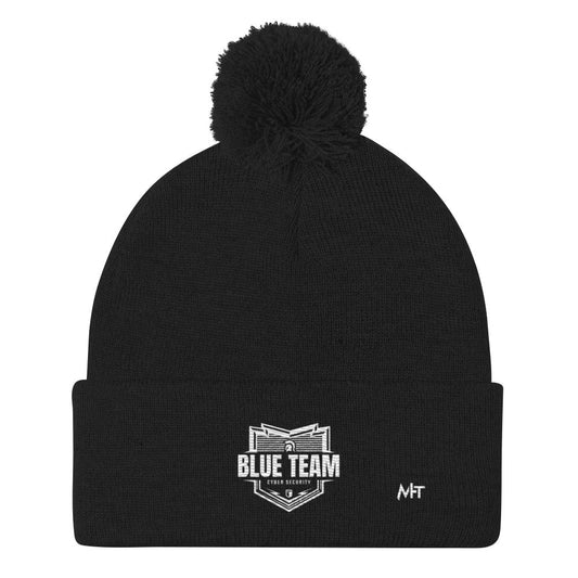 Cyber Security Blue Team V1 - Pom-Pom Beanie by DarkByteGear