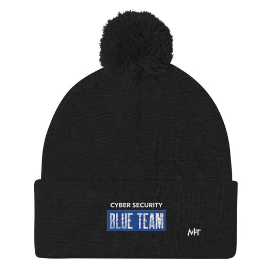 Cyber Security Blue Team V5 - Pom-Pom Beanie by DarkByteGear