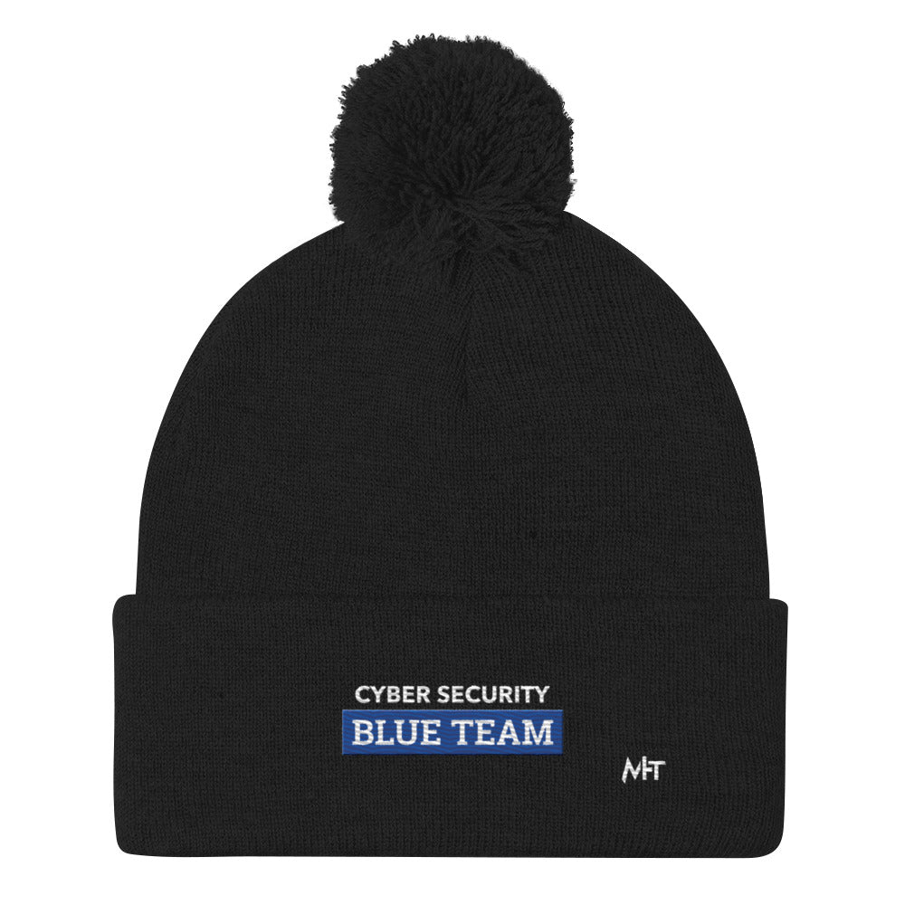 Cyber Security Blue Team V6 - Pom-Pom Beanie by DarkByteGear