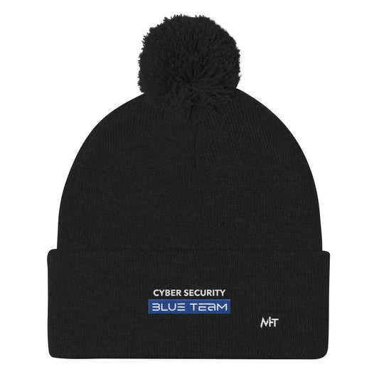 Cyber Security Blue Team V8 - Pom-Pom Beanie by DarkByteGear