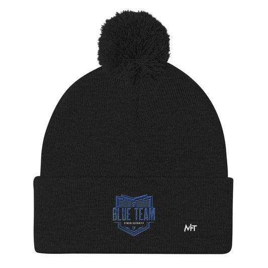 Cyber Security Blue Team V13 - Pom-Pom Beanie by DarkByteGear
