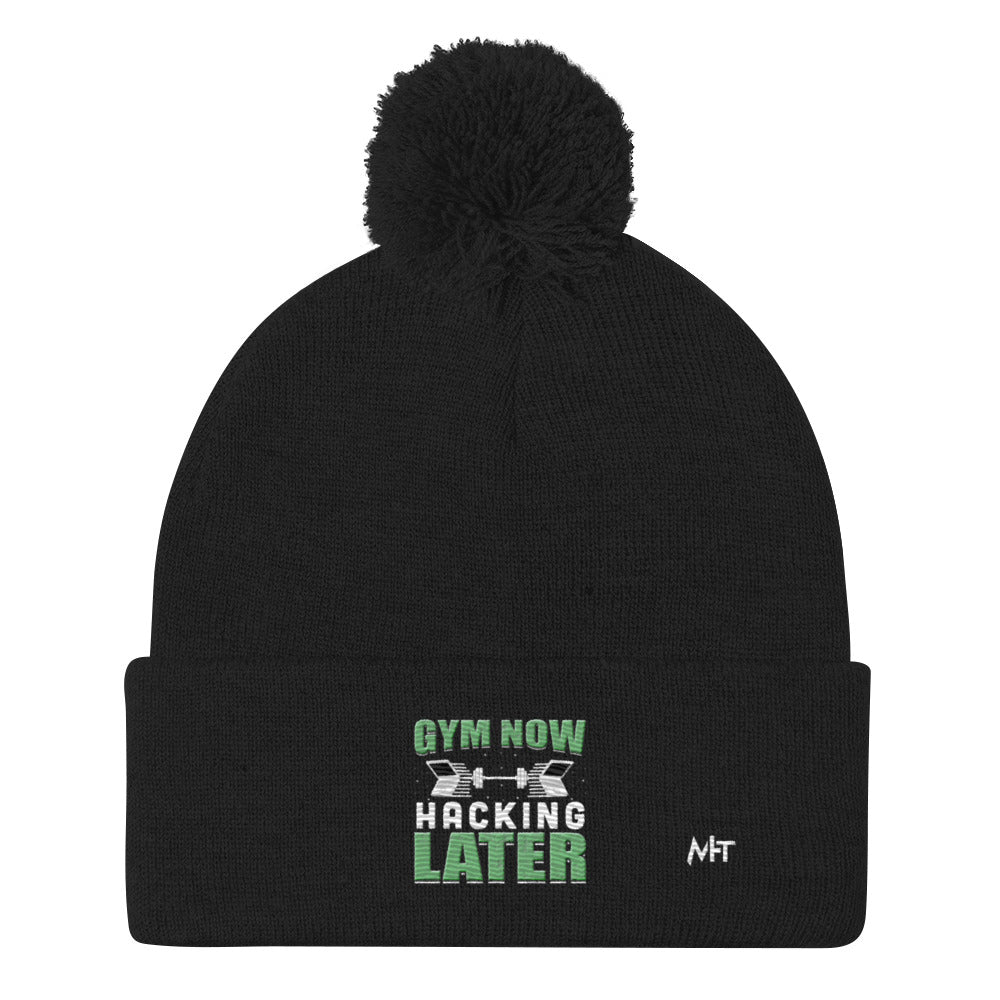 Gym now, hacking later - Pom-Pom Beanie by DarkByteGear