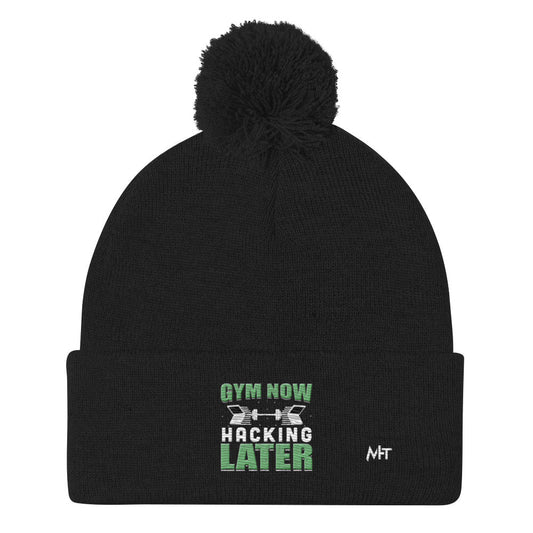 Gym now, hacking later - Pom-Pom Beanie by DarkByteGear